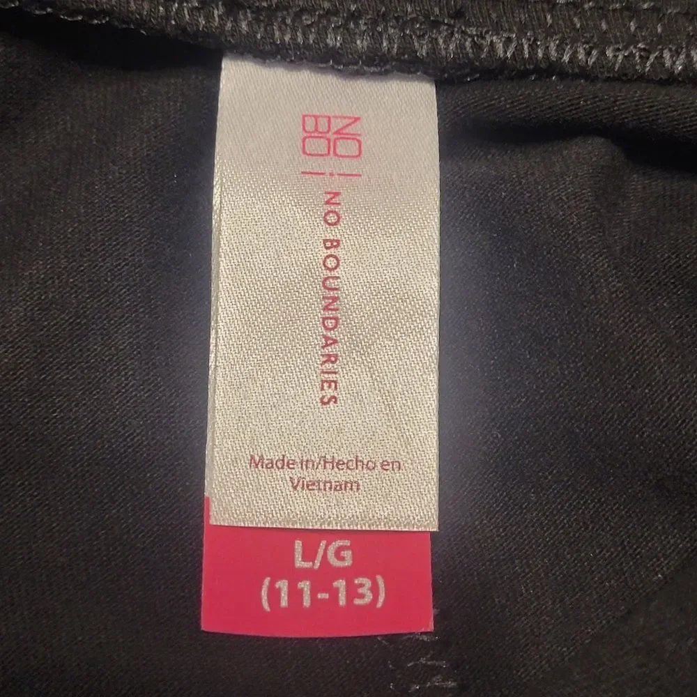 No Boundaries NOBO Skater Skirt Solid Black Mini Junior Size Large 11 - 13 New